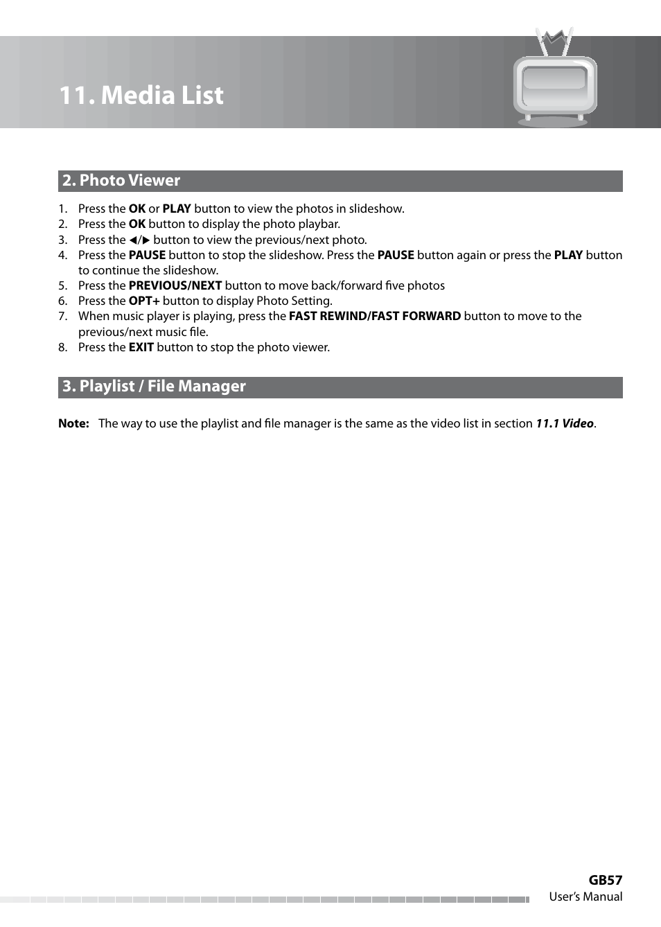 Media list | Humax IHDR-5050C User Manual | Page 58 / 110