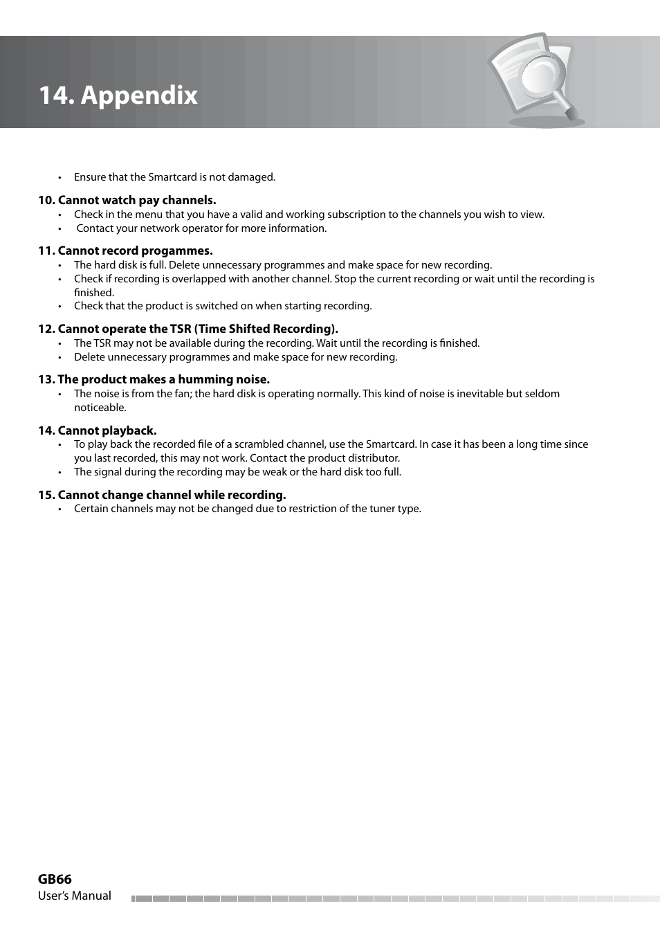 Appendix | Humax IHDR-5050C User Manual | Page 67 / 110