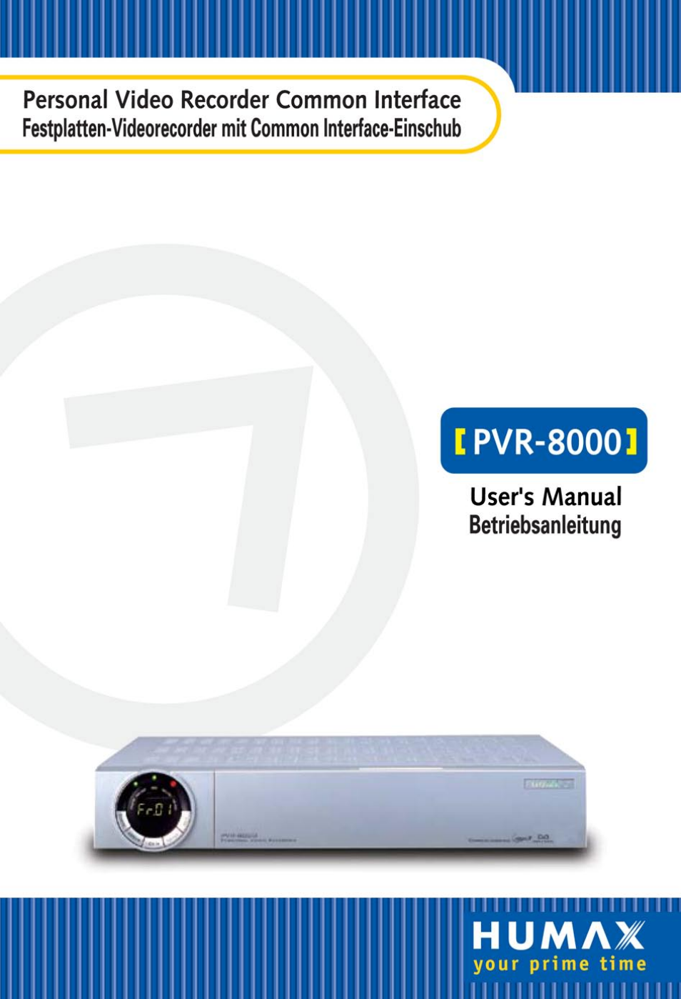 Humax PVR-8000 User Manual | 62 pages