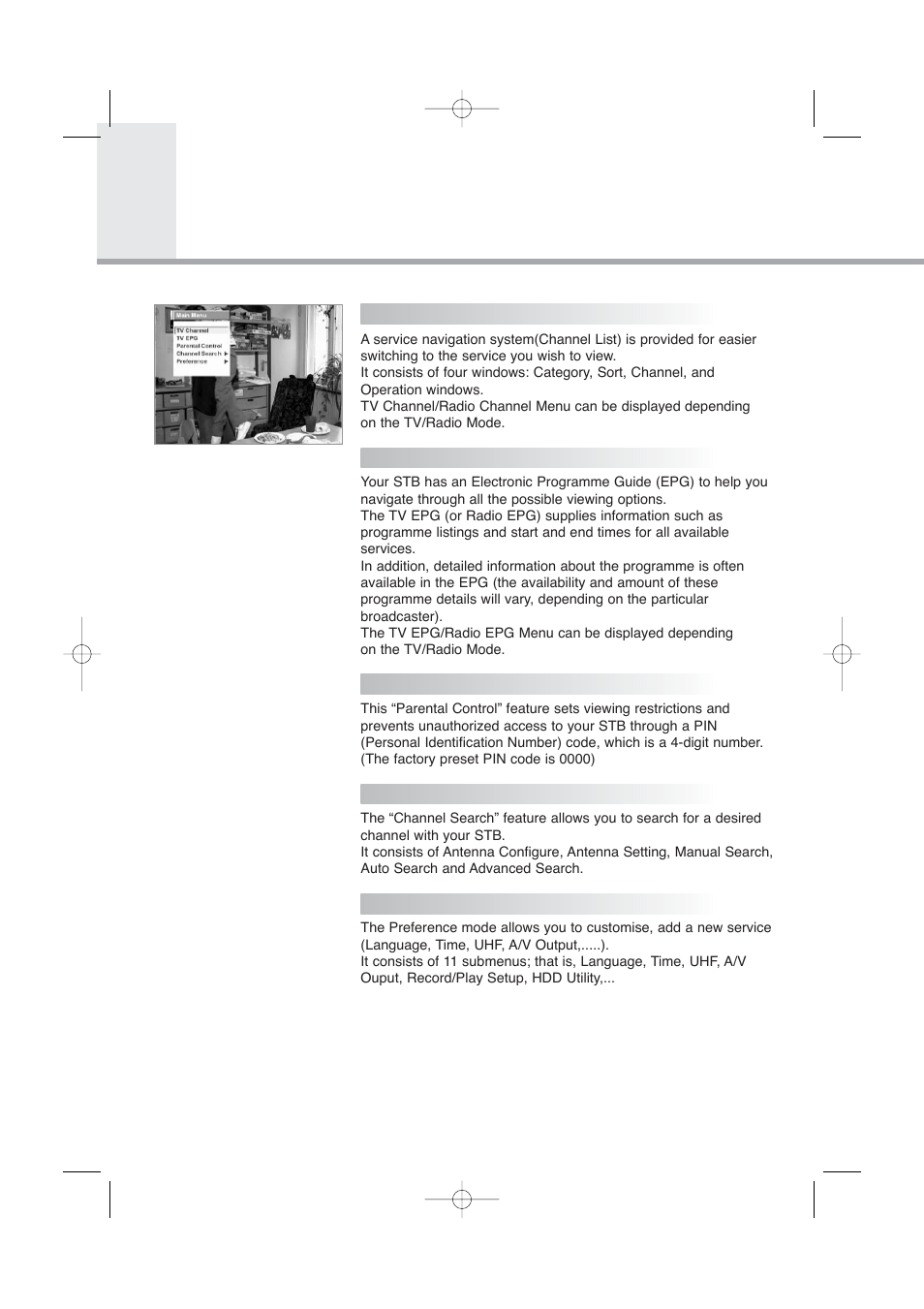 Main menu guide | Humax PVR-8000 User Manual | Page 19 / 62