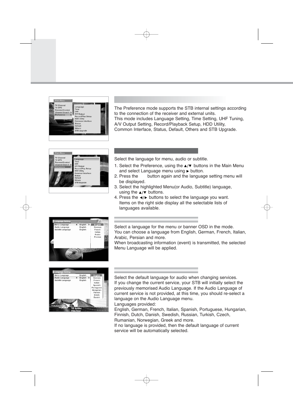 Main menu guide | Humax PVR-8000 User Manual | Page 39 / 62