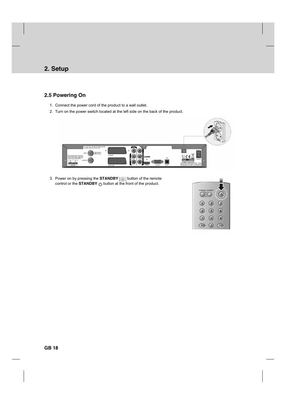 Setup | Humax HDCI-2000 User Manual | Page 19 / 86