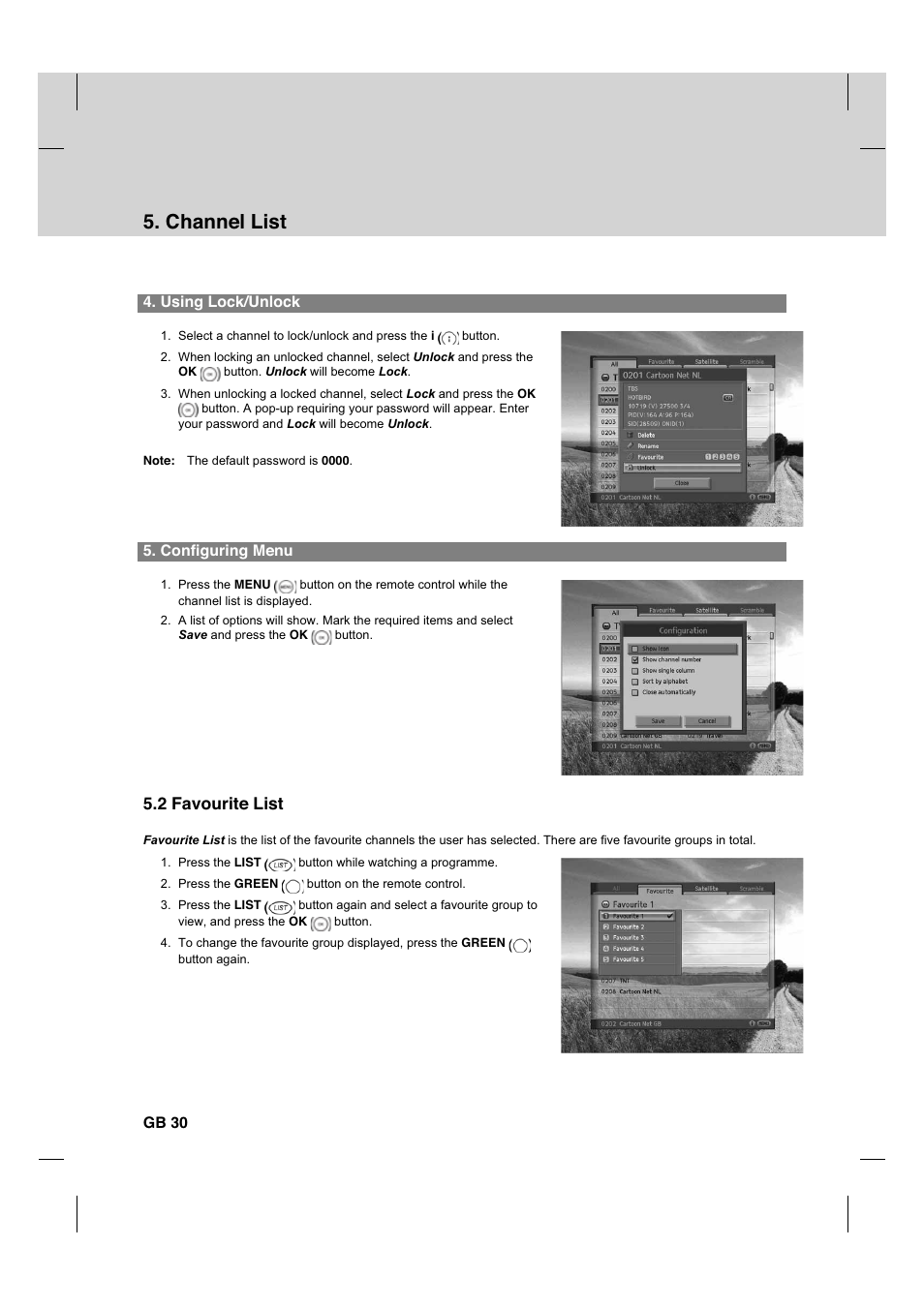 Channel list, 2 favourite list | Humax HDCI-2000 User Manual | Page 31 / 86