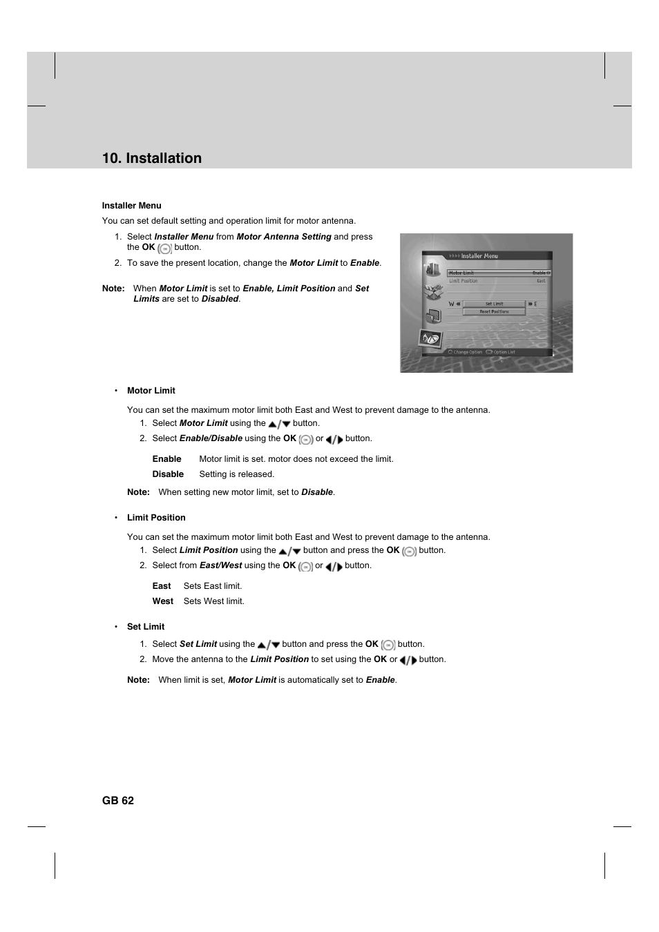Installation, Gb 62 | Humax HDCI-2000 User Manual | Page 63 / 86