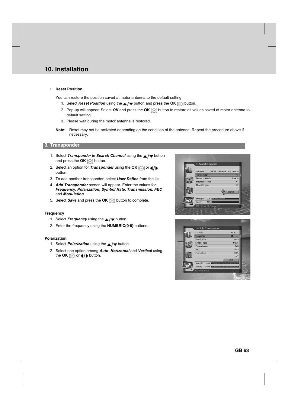 Installation | Humax HDCI-2000 User Manual | Page 64 / 86