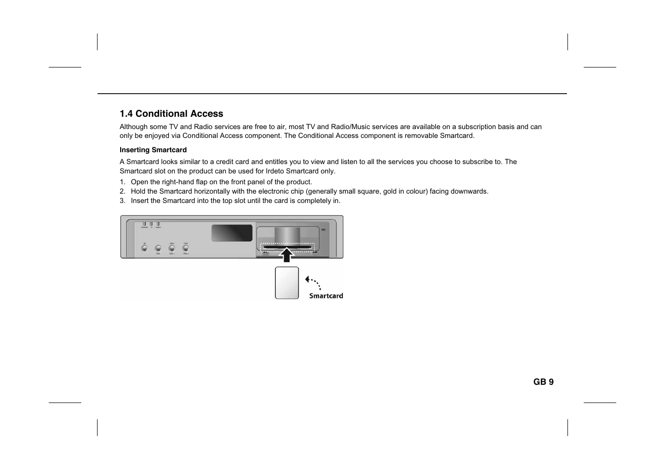 4 conditional access, Gb 9 | Humax IR-PLUS User Manual | Page 10 / 41