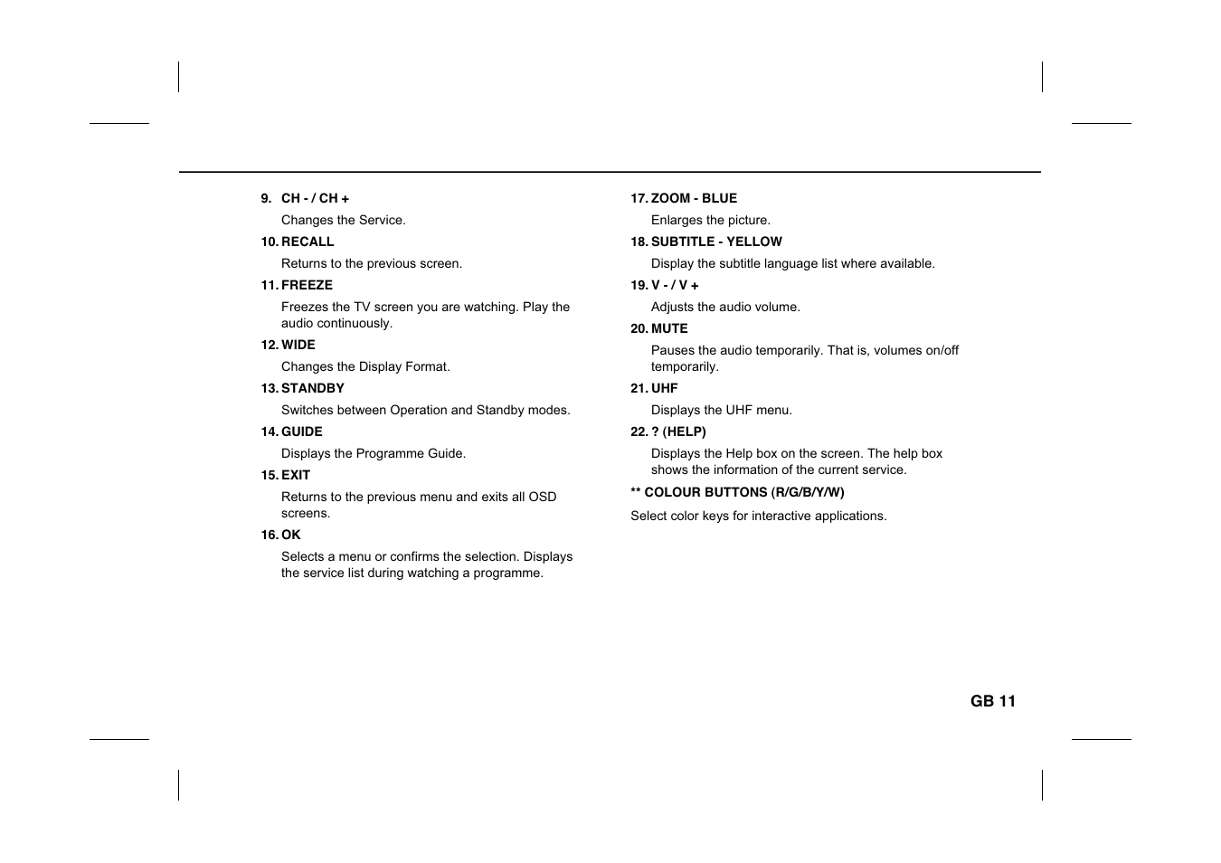 Gb 11 | Humax IR-PLUS User Manual | Page 12 / 41