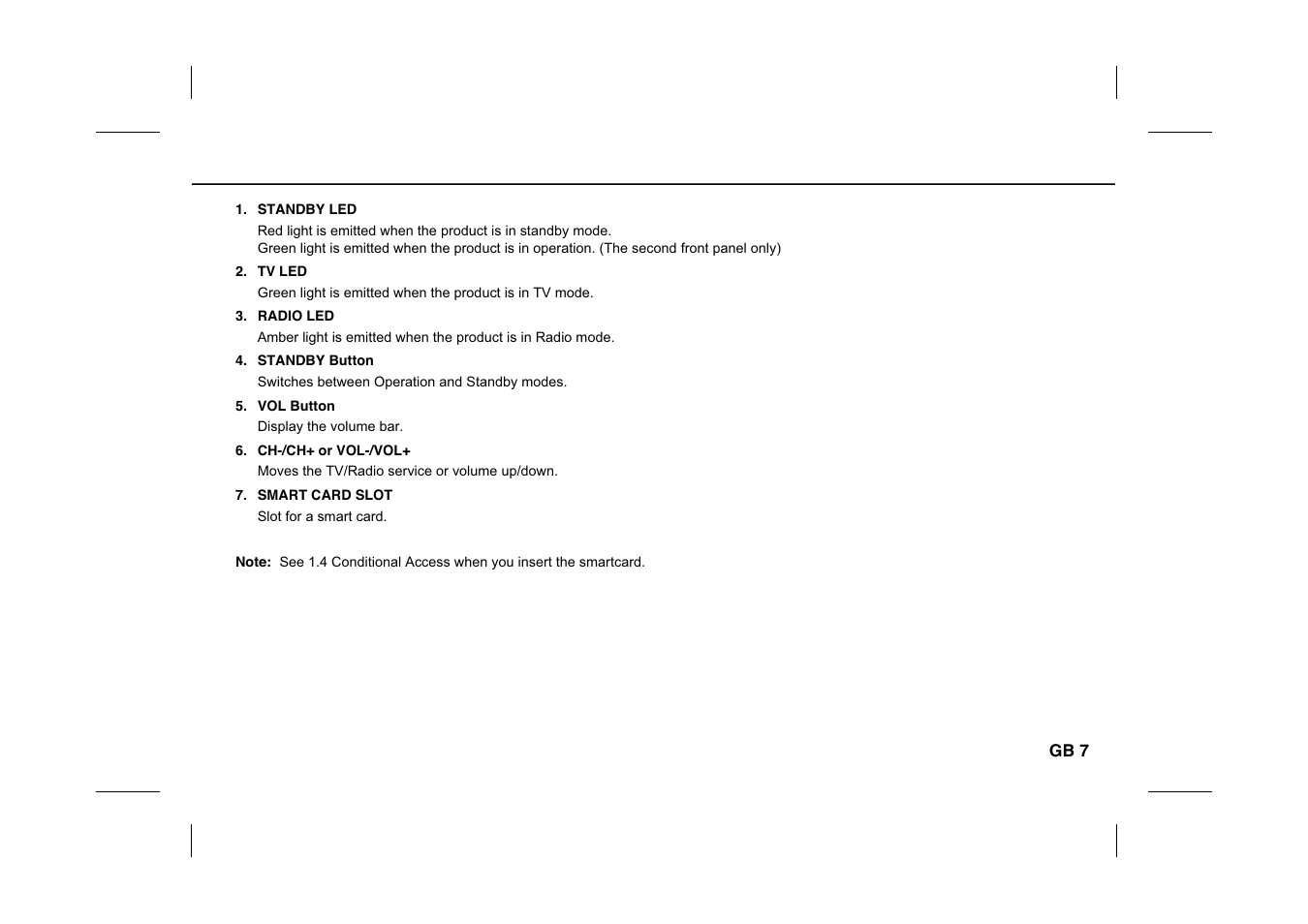 Gb 7 | Humax IR-PLUS User Manual | Page 8 / 41