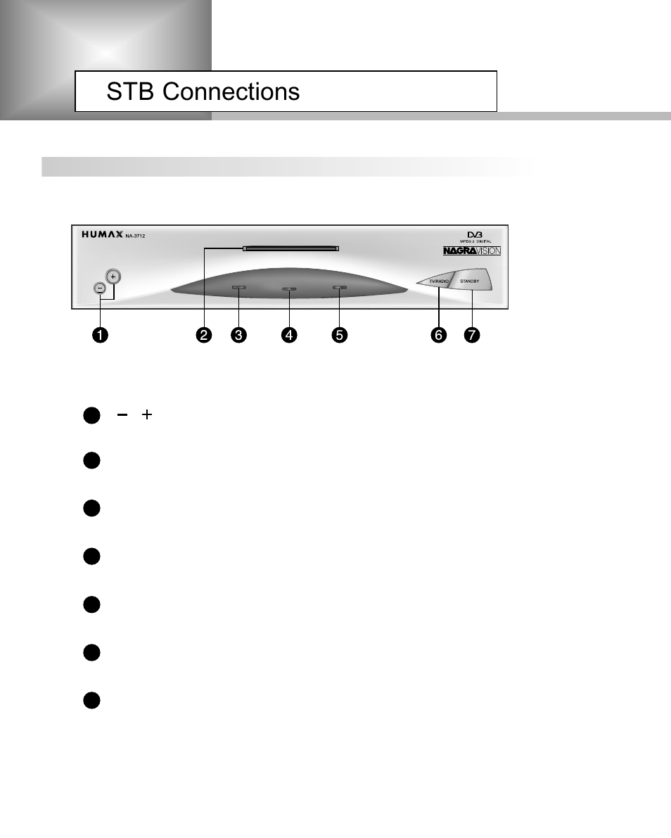 Stb connections | Humax NA-3712 User Manual | Page 10 / 49