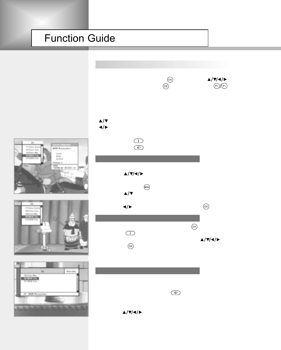 Function guide | Humax NA-3712 User Manual | Page 19 / 49