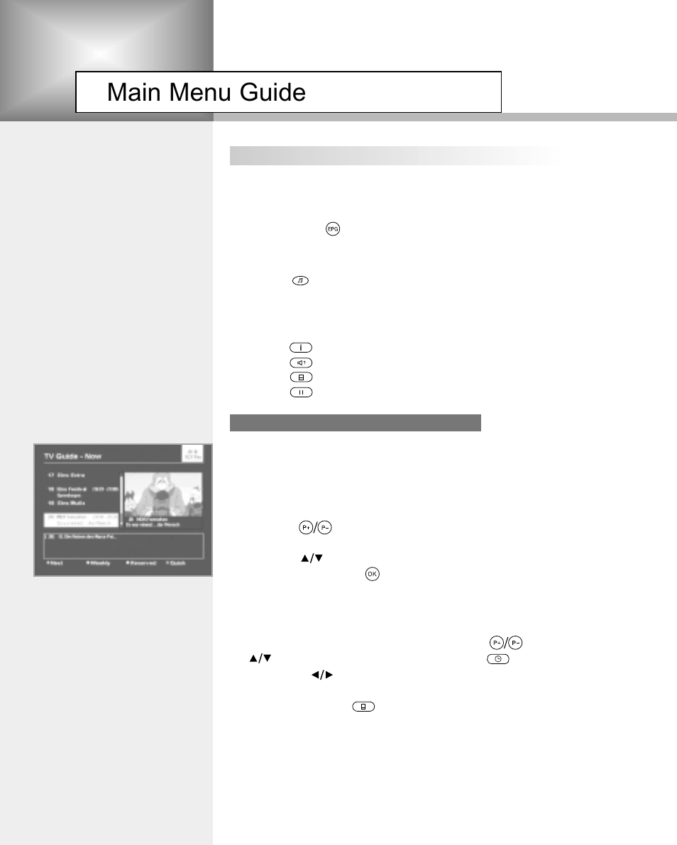 Main menu guide | Humax NA-3712 User Manual | Page 21 / 49