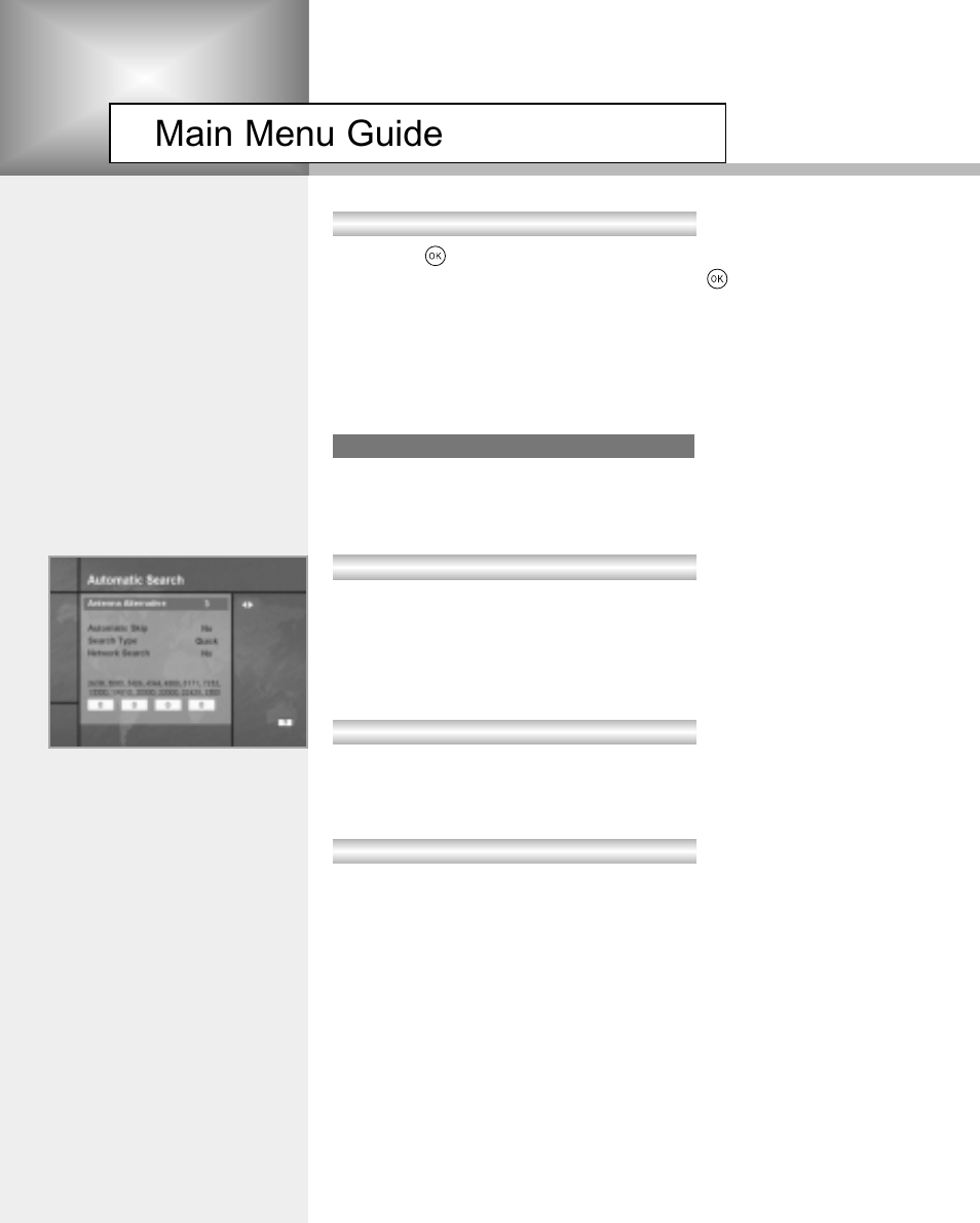 Main menu guide | Humax NA-3712 User Manual | Page 33 / 49