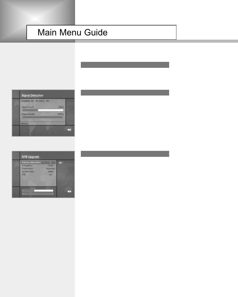 Main menu guide | Humax NA-3712 User Manual | Page 35 / 49