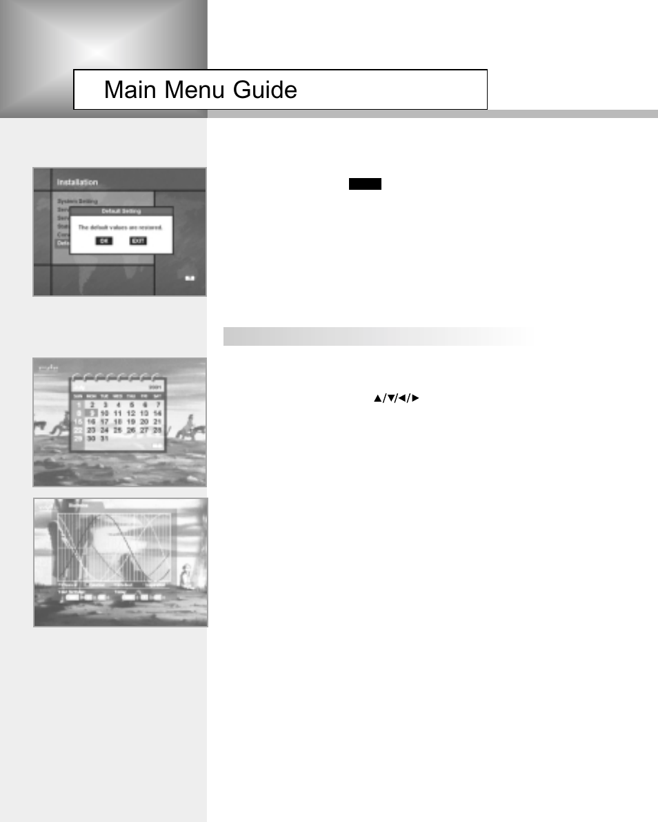 Main menu guide | Humax NA-3712 User Manual | Page 37 / 49