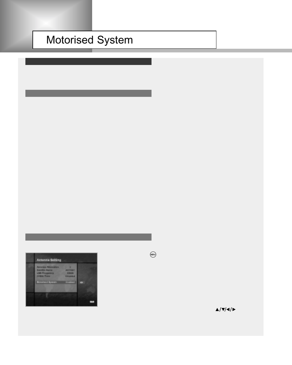 Motorised system | Humax NA-3712 User Manual | Page 38 / 49