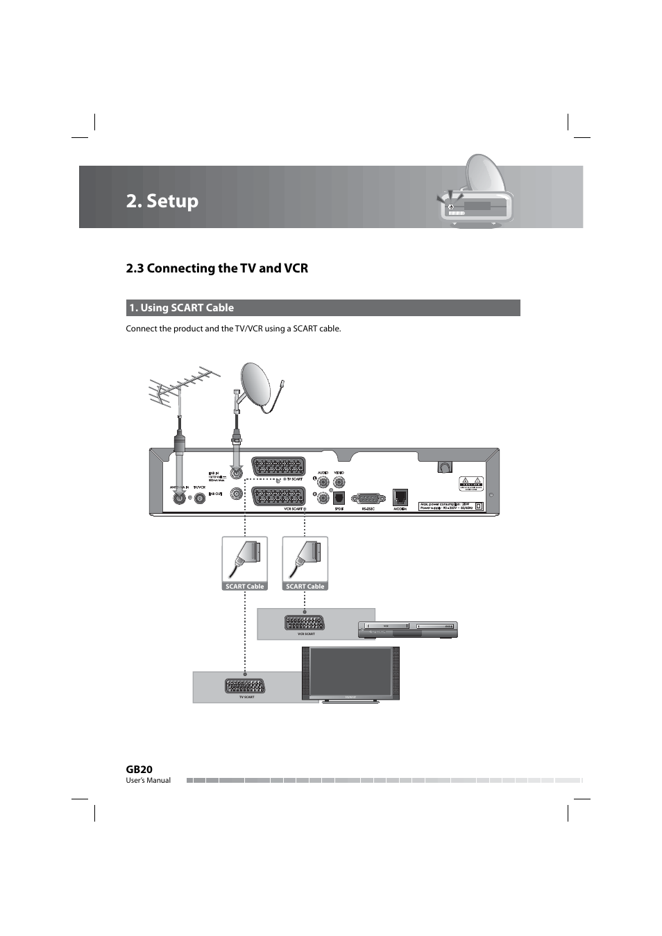 Setup, 3 connecting the tv and vcr | Humax COMBO-9000 User Manual | Page 21 / 86