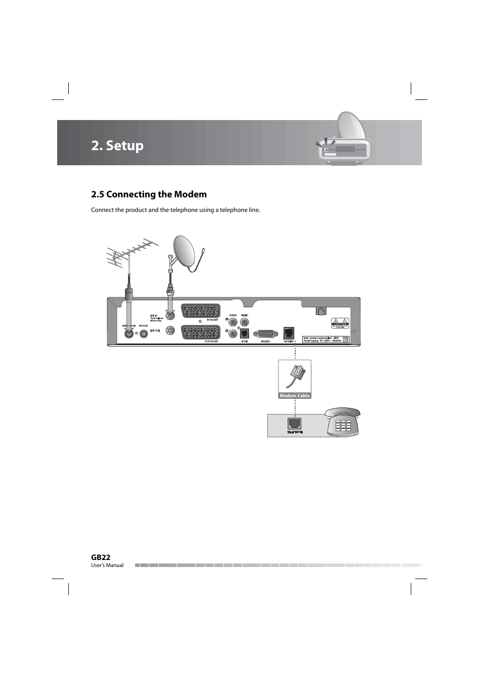 Setup | Humax COMBO-9000 User Manual | Page 23 / 86