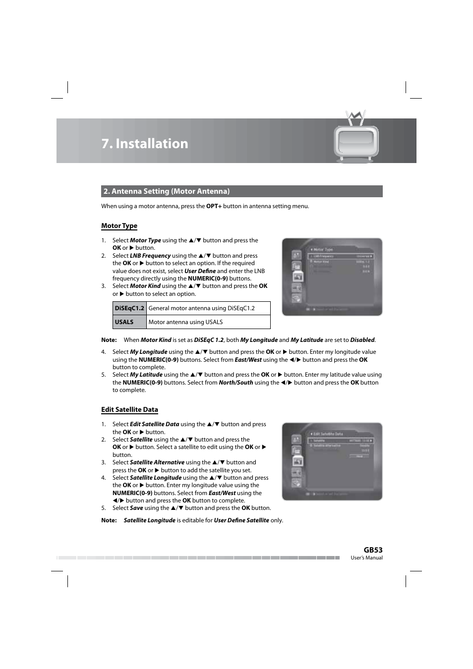 Installation | Humax COMBO-9000 User Manual | Page 54 / 86