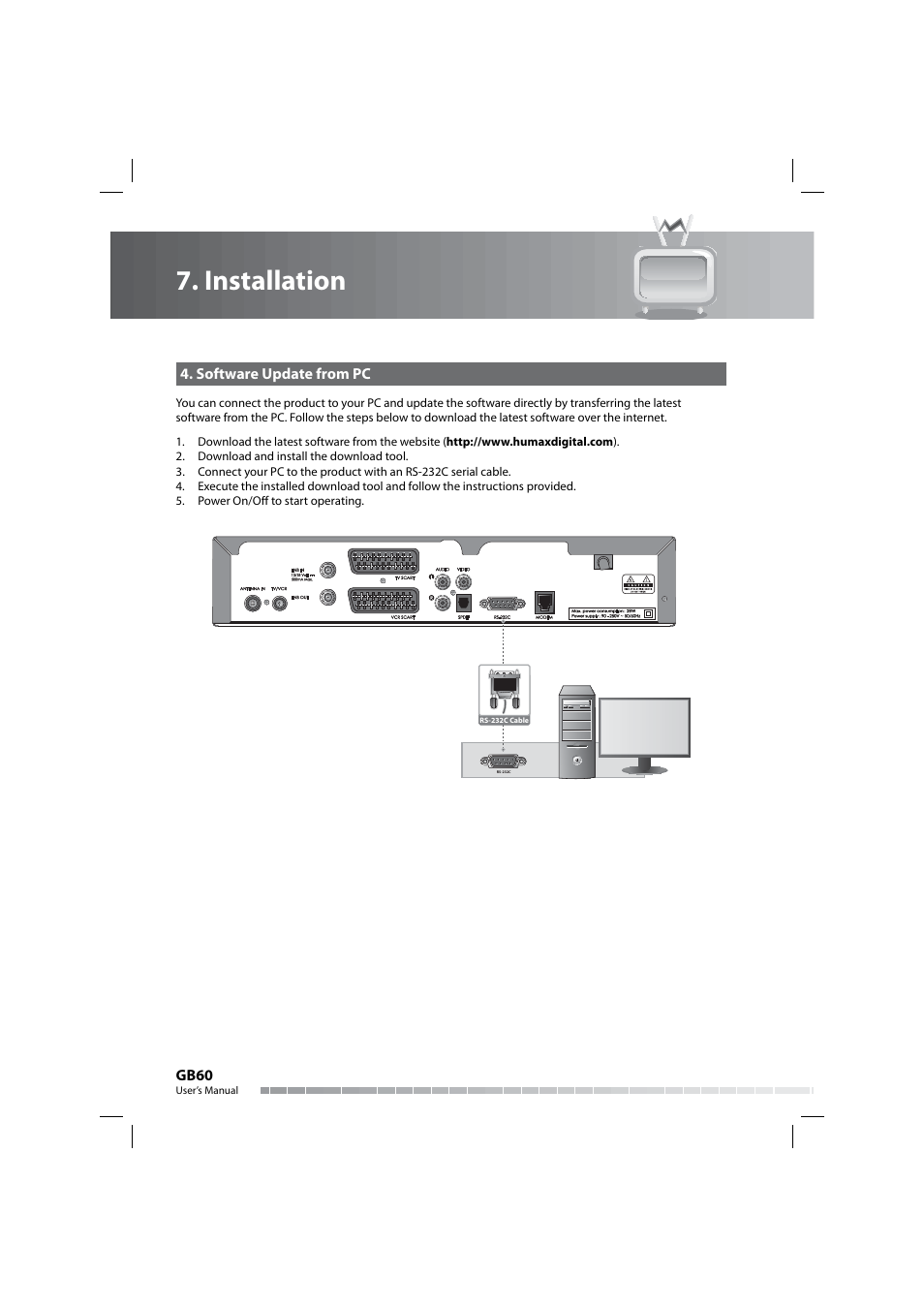 Installation | Humax COMBO-9000 User Manual | Page 61 / 86