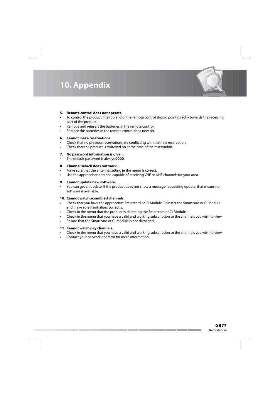 Appendix | Humax COMBO-9000 User Manual | Page 78 / 86
