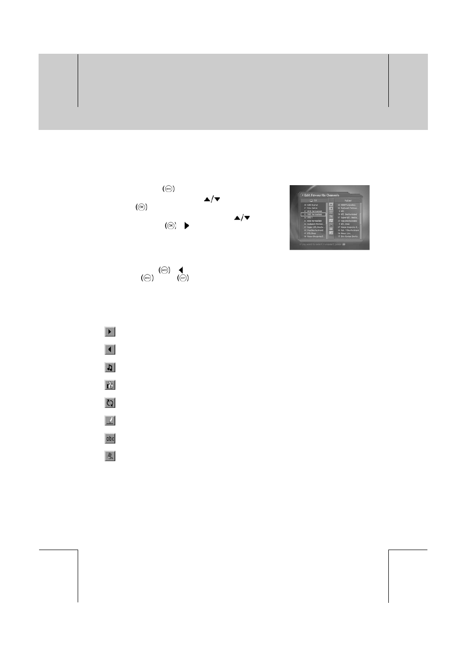 Channel list, 4 edit favourite channels, Gb 26 | Humax F2-FOXT User Manual | Page 27 / 72