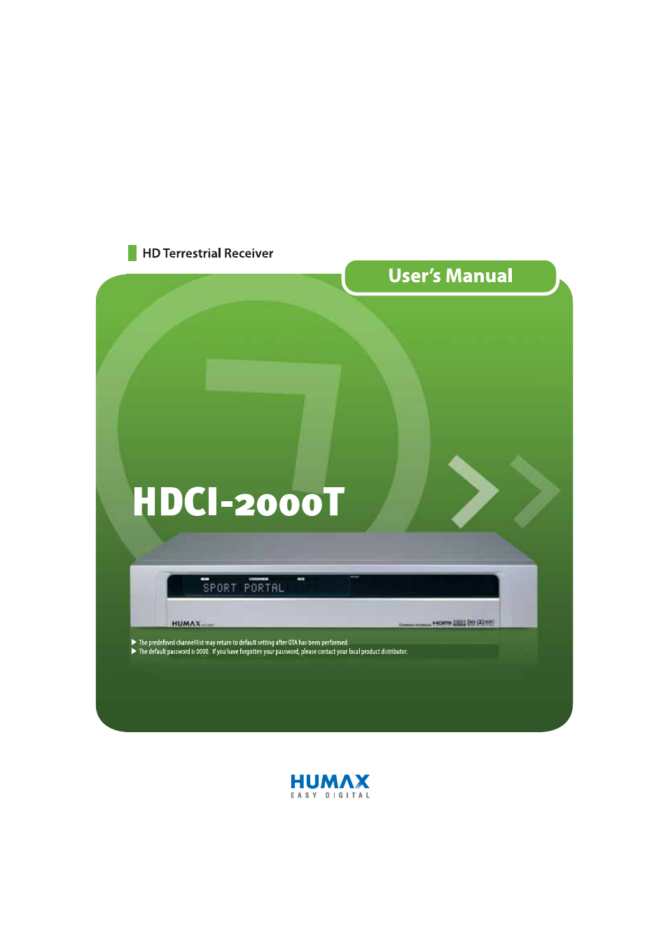 Humax HDCI-2000T User Manual | 66 pages