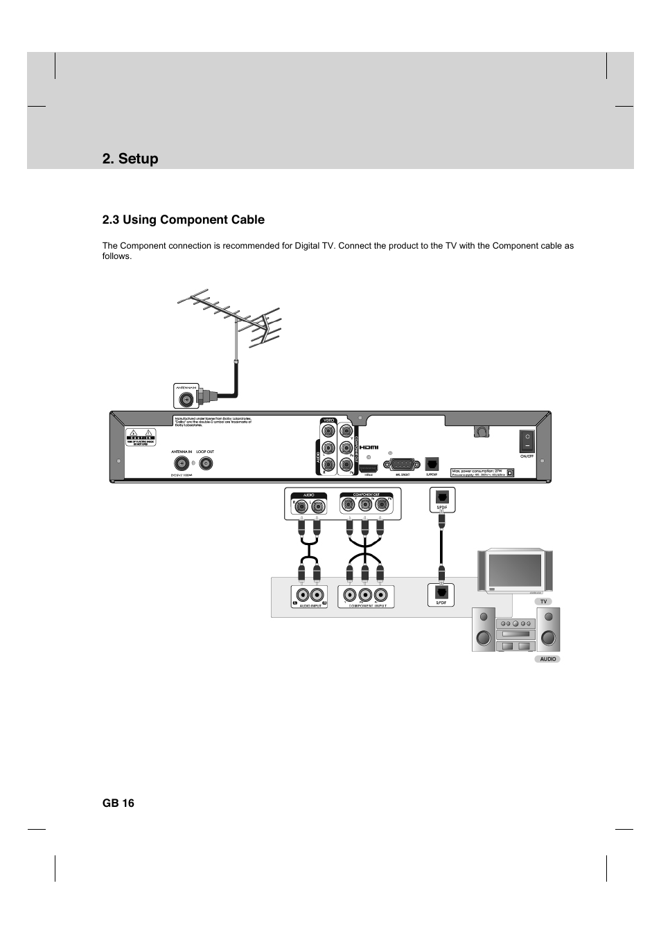 Setup | Humax HDCI-2000T User Manual | Page 17 / 66