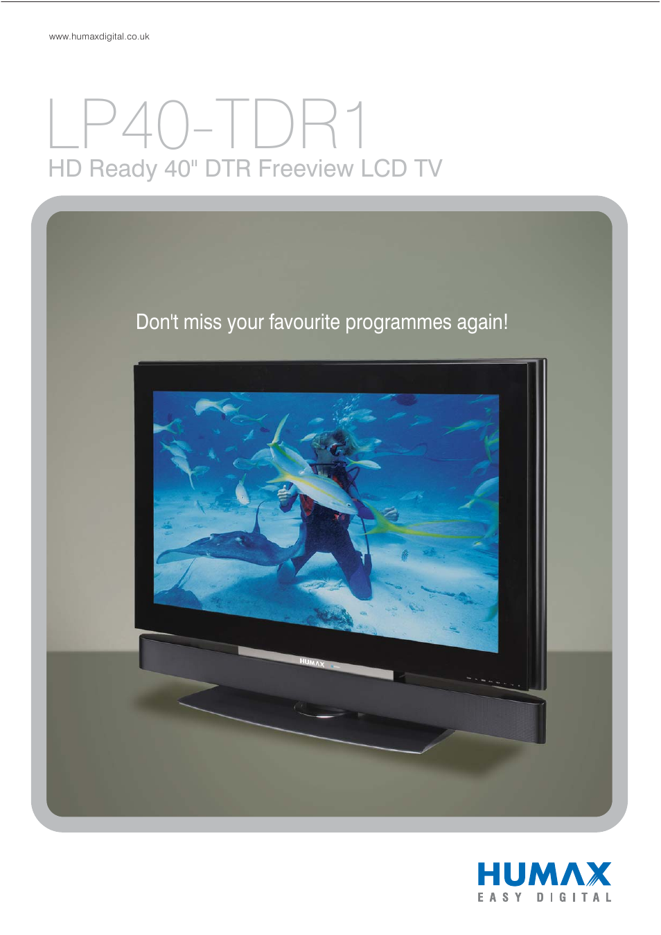Humax LP40-TDR1 User Manual | 4 pages