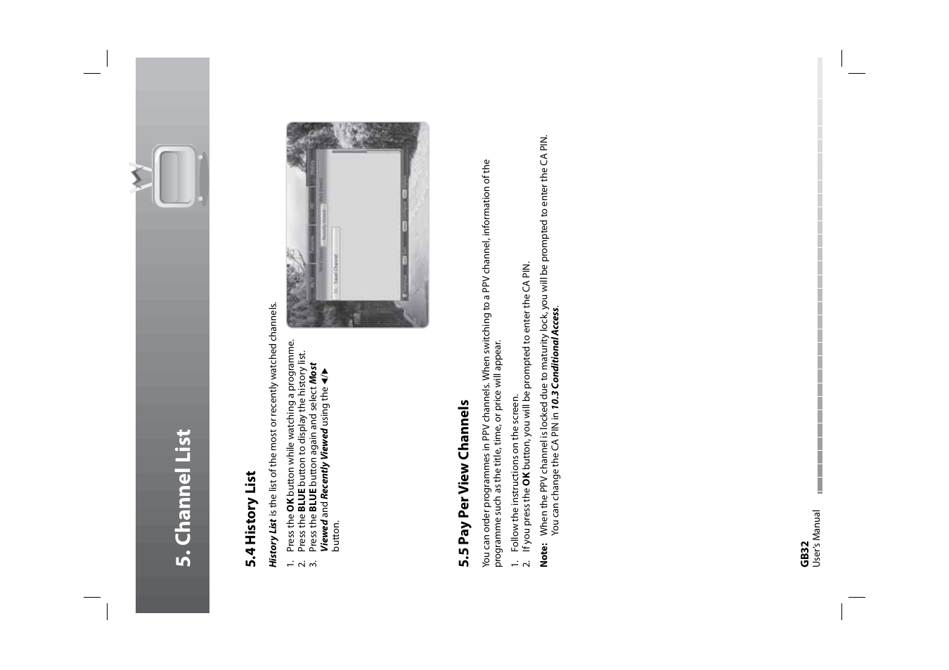 Channel list | Humax HDPVR-1000C User Manual | Page 33 / 97