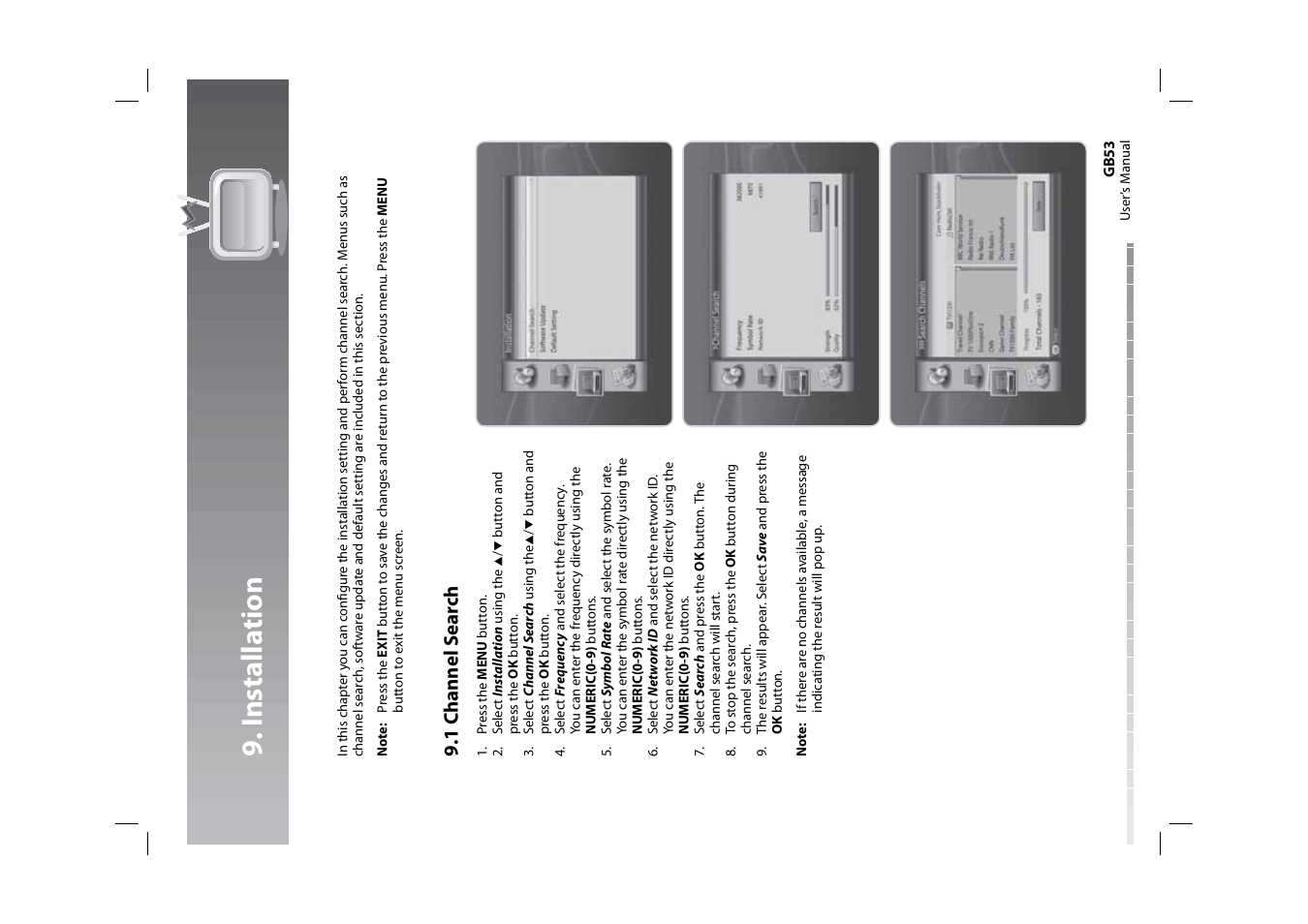 Installa tion, 1 channel s ear ch | Humax HDPVR-1000C User Manual | Page 54 / 97