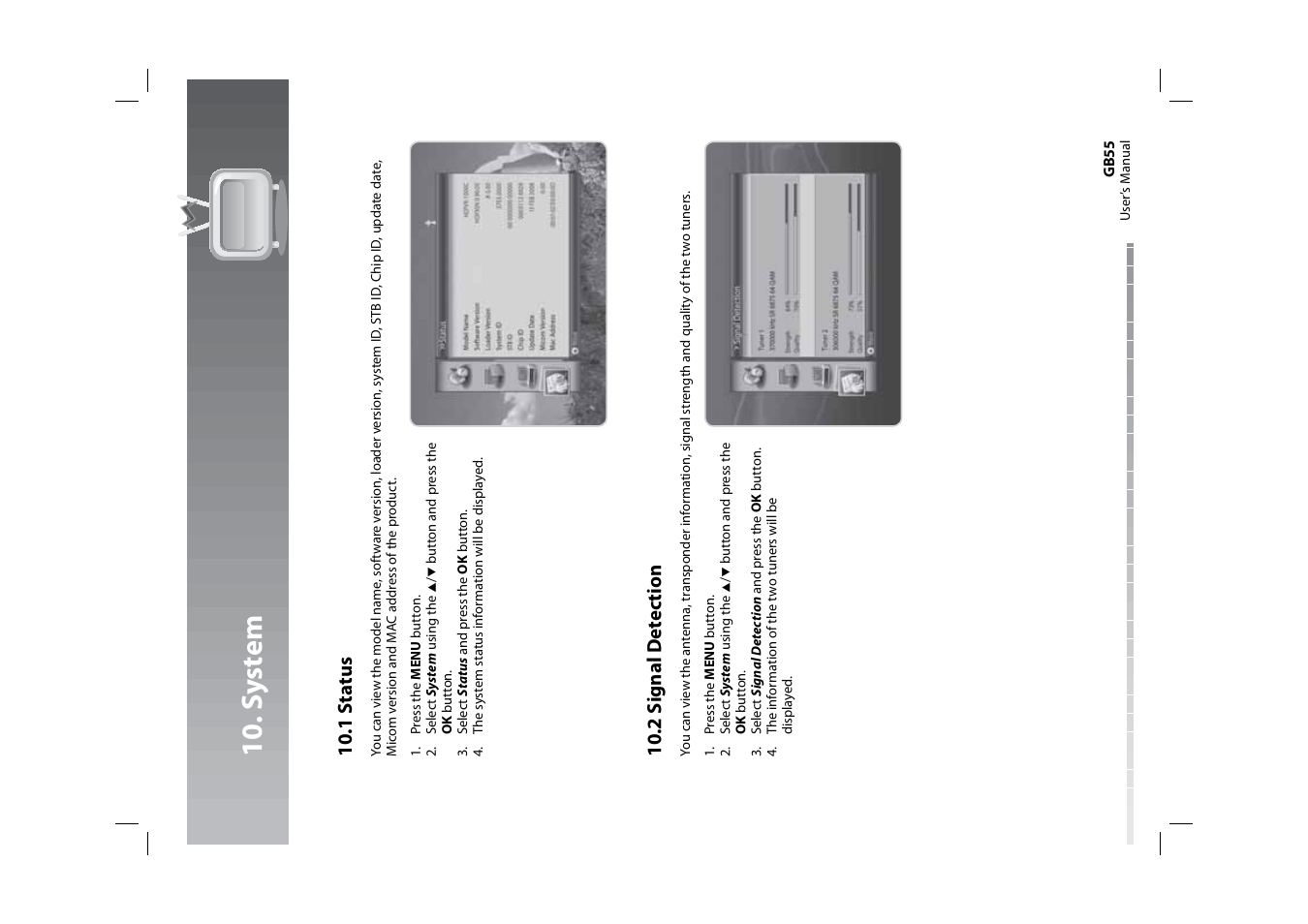 10 . s y stem | Humax HDPVR-1000C User Manual | Page 56 / 97