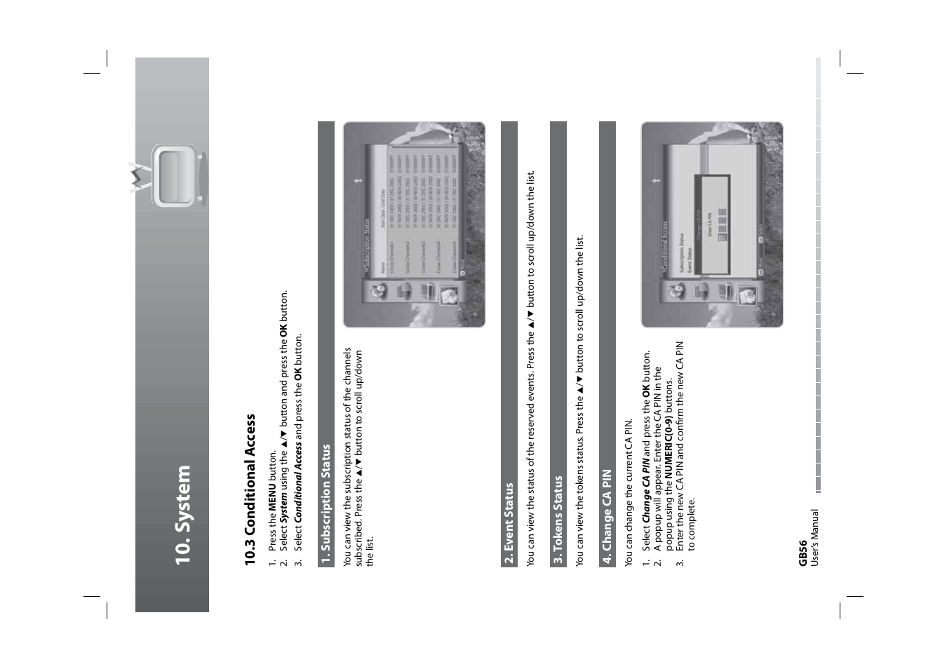 10 . s y stem | Humax HDPVR-1000C User Manual | Page 57 / 97