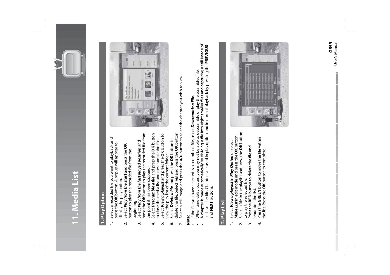 11 . media list | Humax HDPVR-1000C User Manual | Page 60 / 97