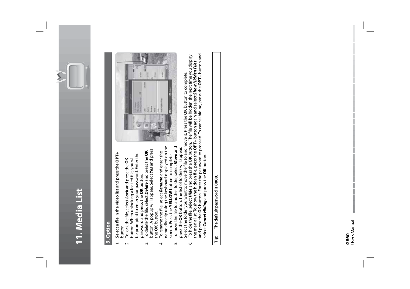 11 . media list | Humax HDPVR-1000C User Manual | Page 61 / 97