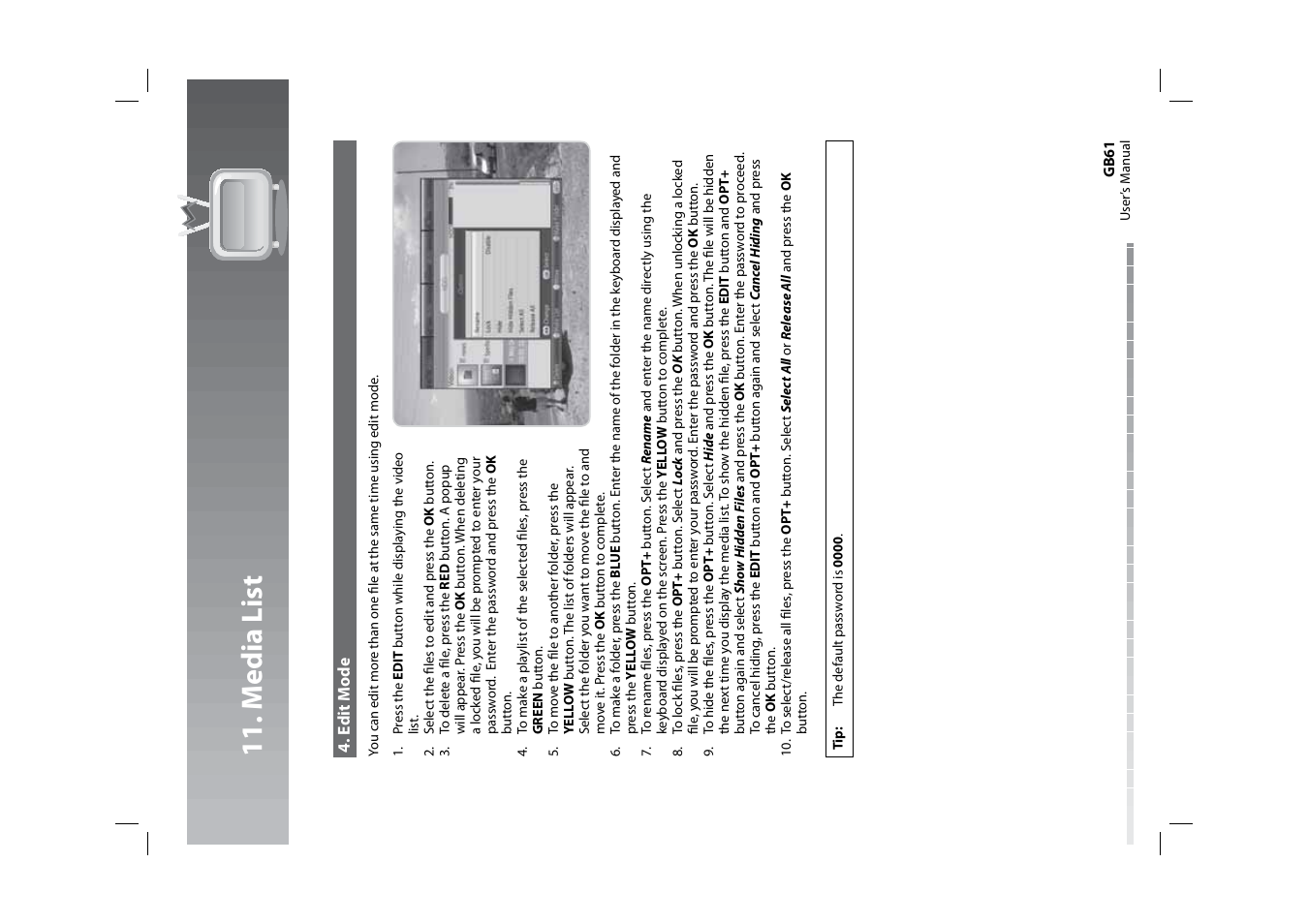 11 . media list | Humax HDPVR-1000C User Manual | Page 62 / 97