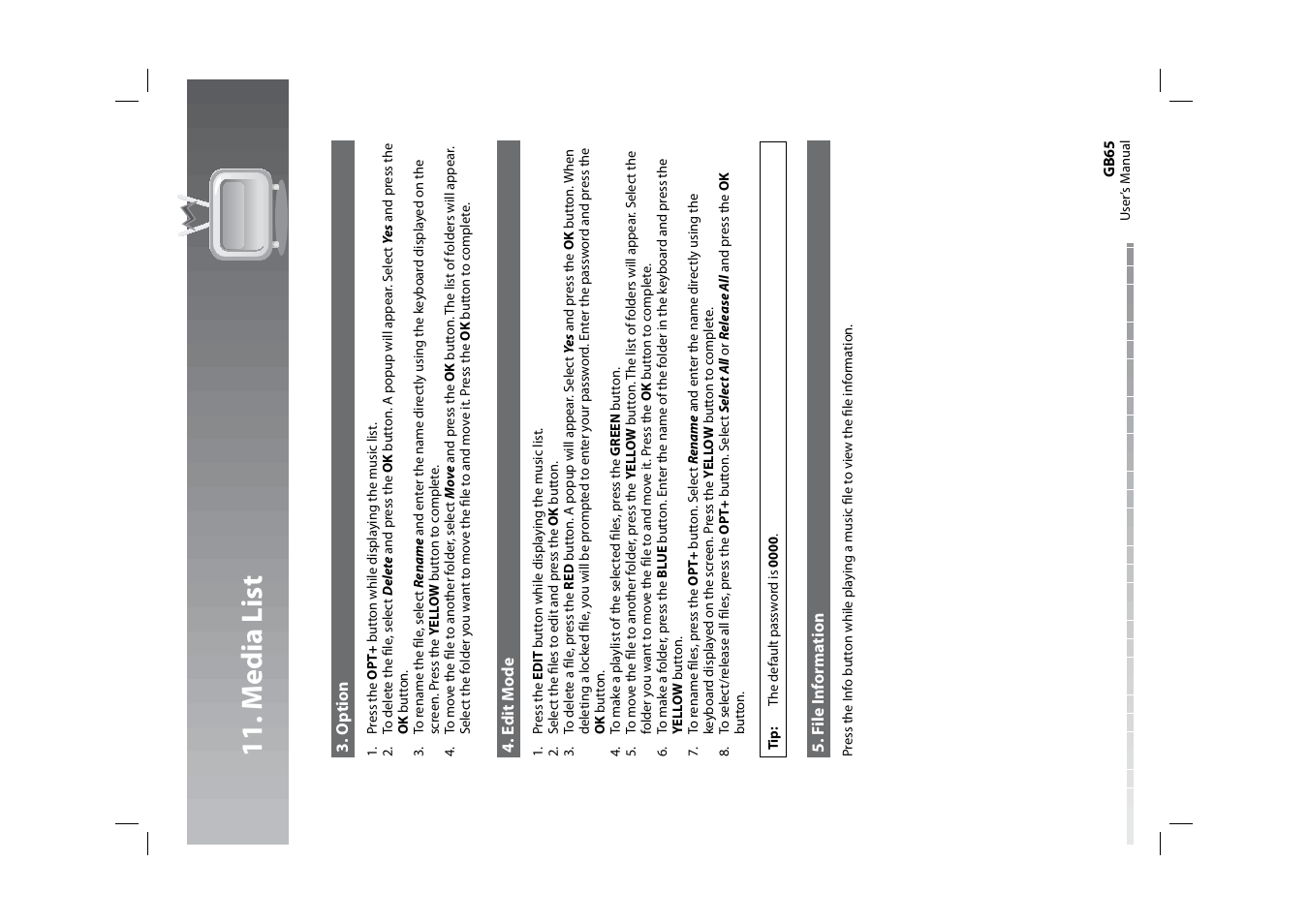11 . media list | Humax HDPVR-1000C User Manual | Page 66 / 97