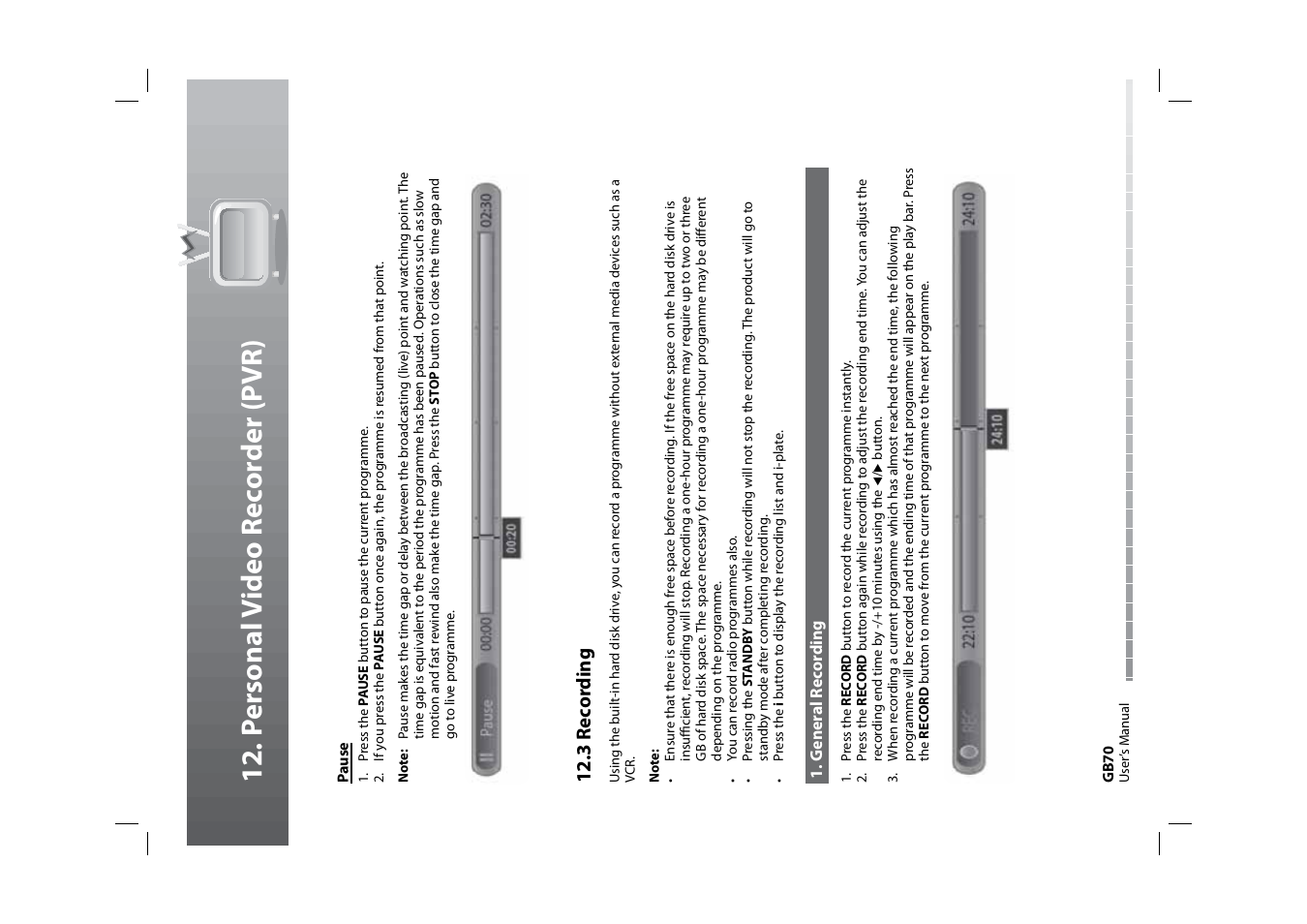 12 . p ersonal v ideo rec or der ( pv r ) | Humax HDPVR-1000C User Manual | Page 71 / 97