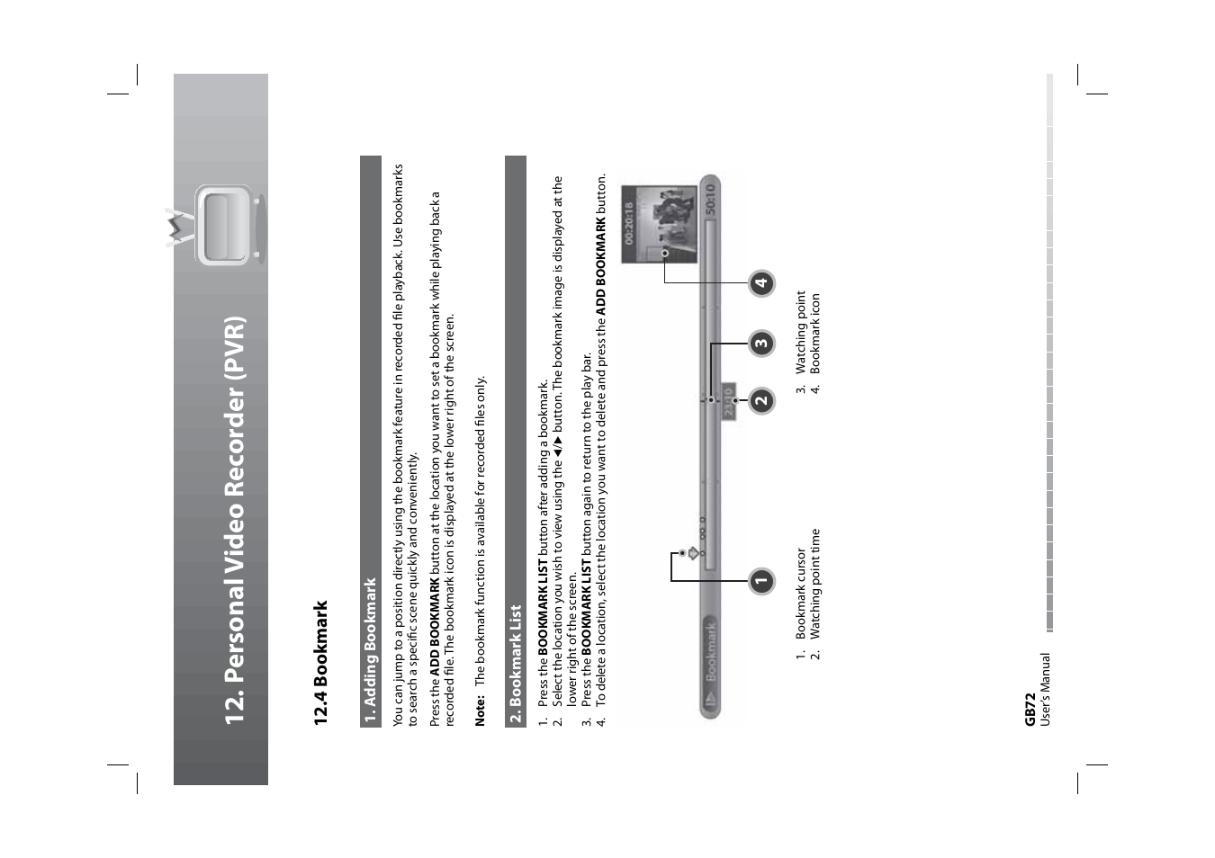 12 . p ersonal v ideo rec or der ( pv r ) | Humax HDPVR-1000C User Manual | Page 73 / 97