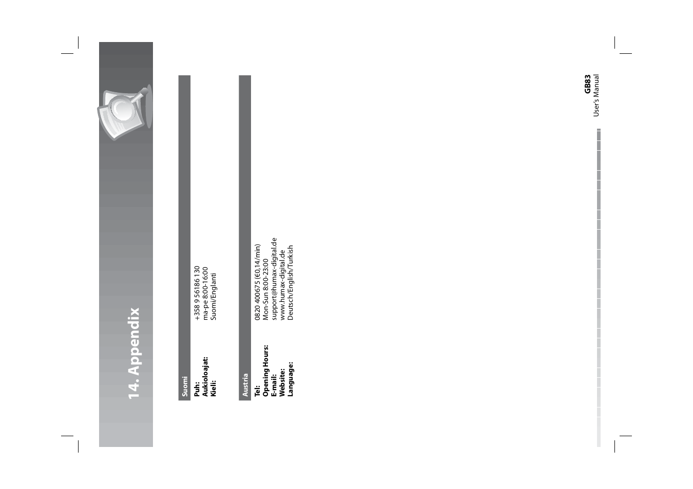 14 . a p pendi x | Humax HDPVR-1000C User Manual | Page 84 / 97