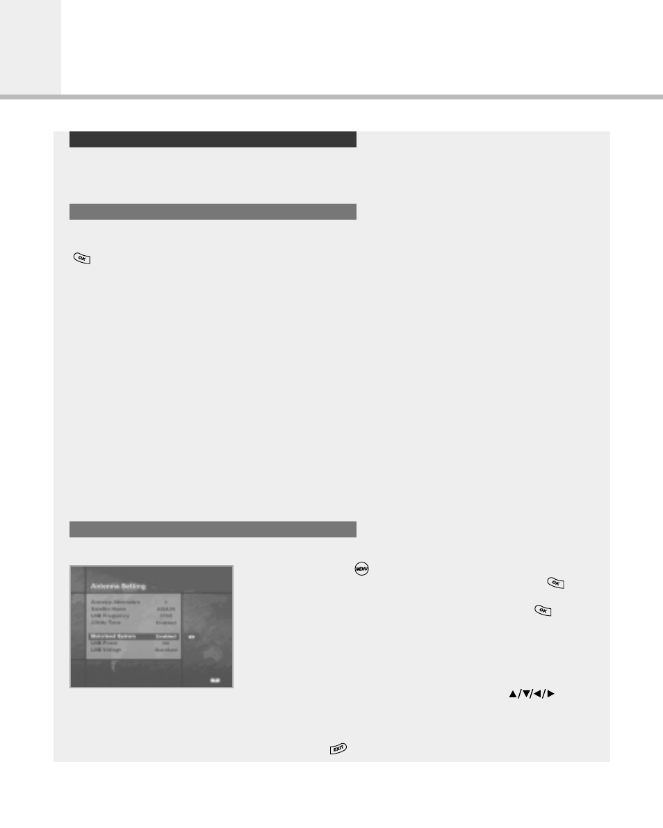 Motorised system | Humax Digital Set-Top Box User Manual | Page 47 / 57