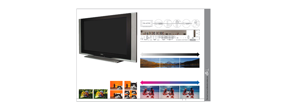 3 kinds of colour temperature setting mode, Ultra contrast, Multiple screen display | Multiple interface | Humax PAU42THD User Manual | Page 7 / 8