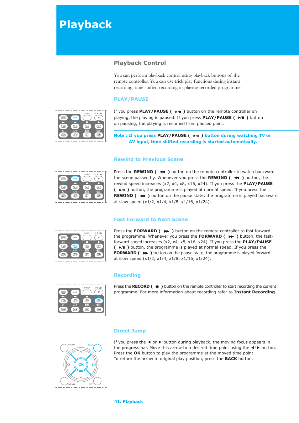 Playback, Playback control | Humax LAU-26TPVR User Manual | Page 42 / 76