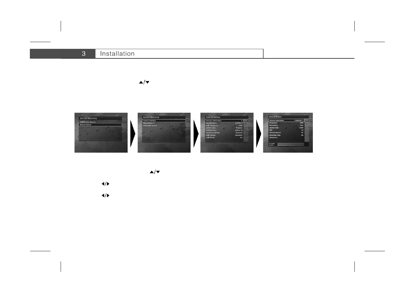 1 selecting language, 2 searching services | Humax IRCI-ACE User Manual | Page 16 / 42