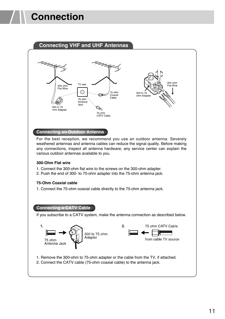 Connection | Humax L3040 User Manual | Page 11 / 65
