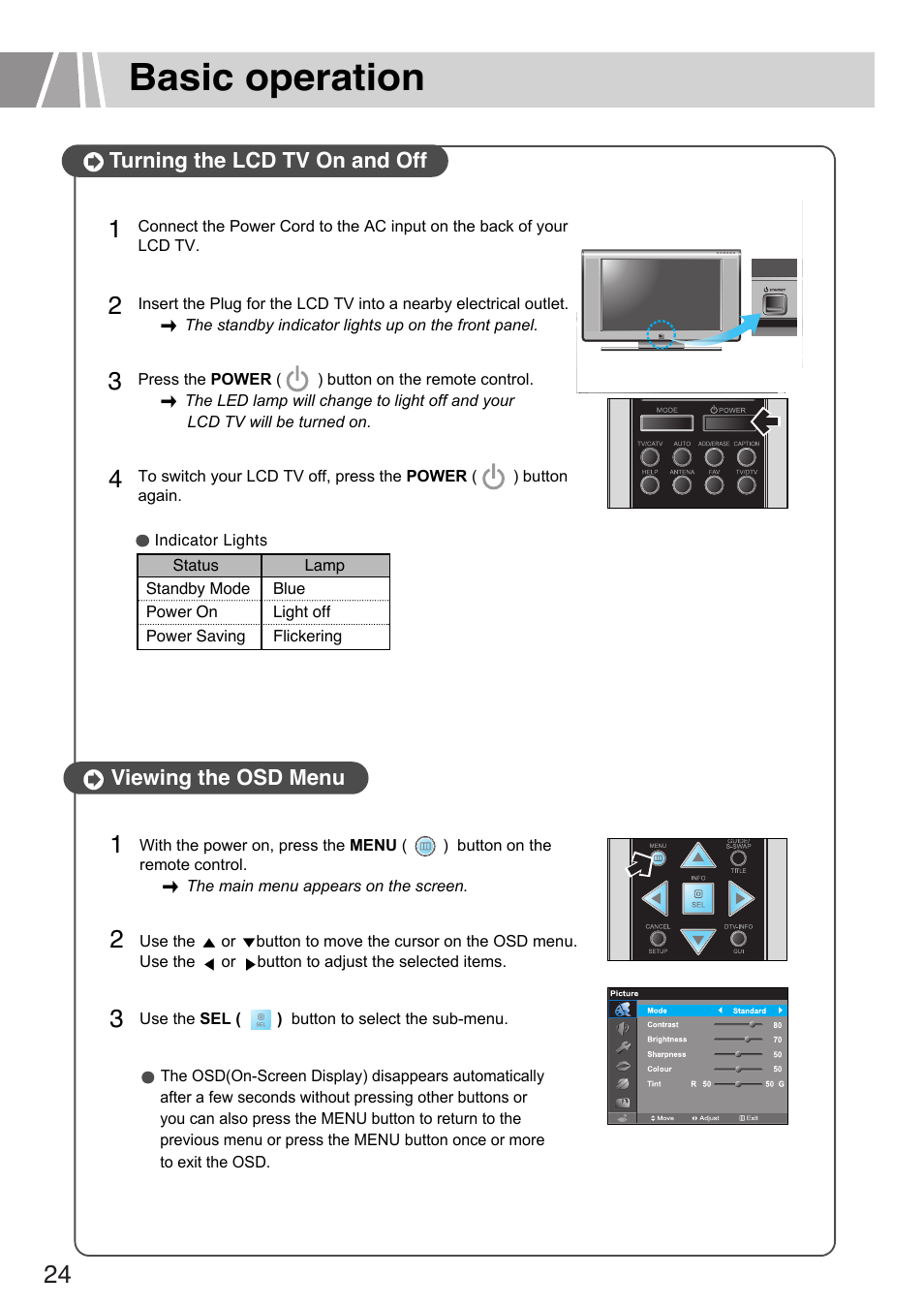 Basic operation | Humax L3040 User Manual | Page 24 / 65