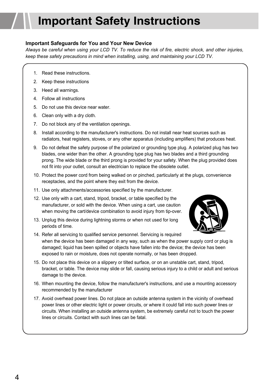 Important safety instructions | Humax L3040 User Manual | Page 4 / 65