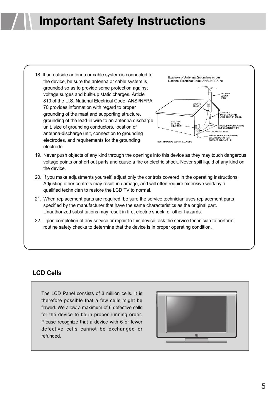 Important safety instructions | Humax L3040 User Manual | Page 5 / 65