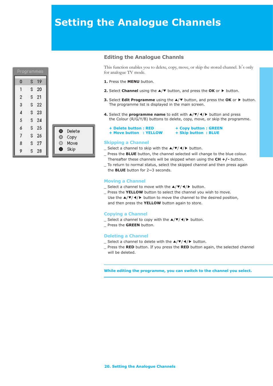 Setting the analogue channels | Humax LAU-32TPVR User Manual | Page 21 / 76