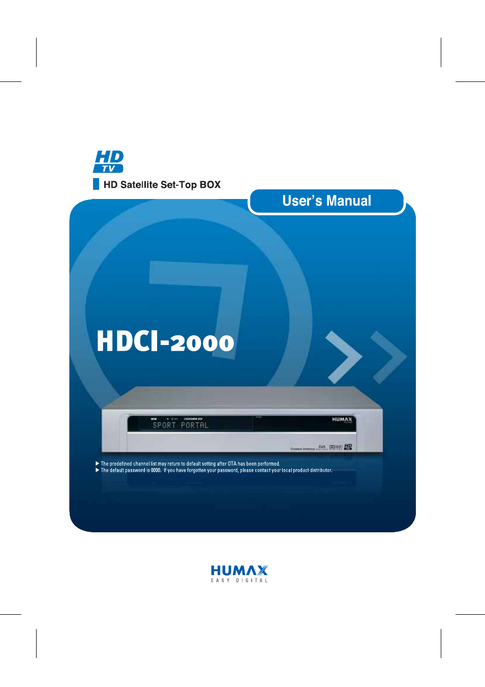 Humax TV HDCl-2000 User Manual | 85 pages