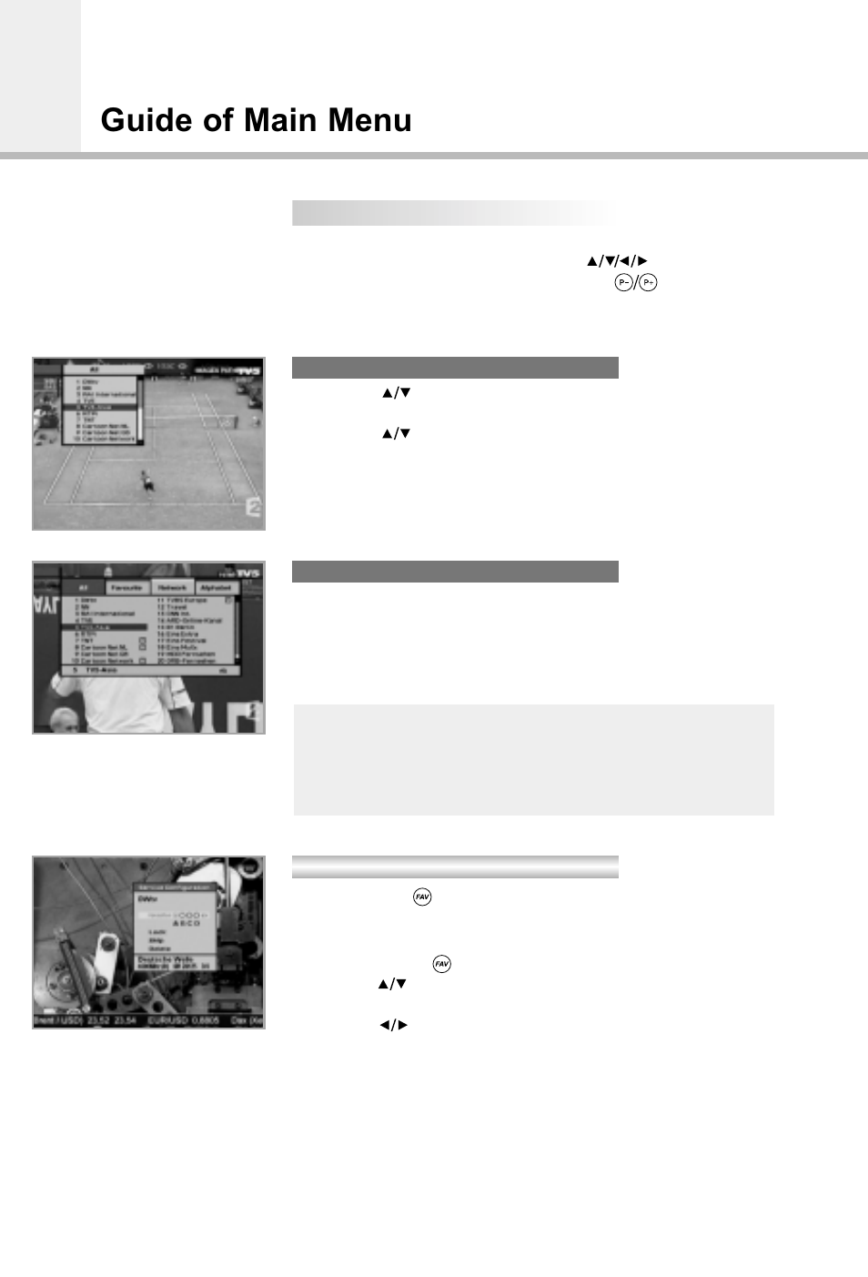 Guide of main menu | Humax CI-5100X User Manual | Page 15 / 46